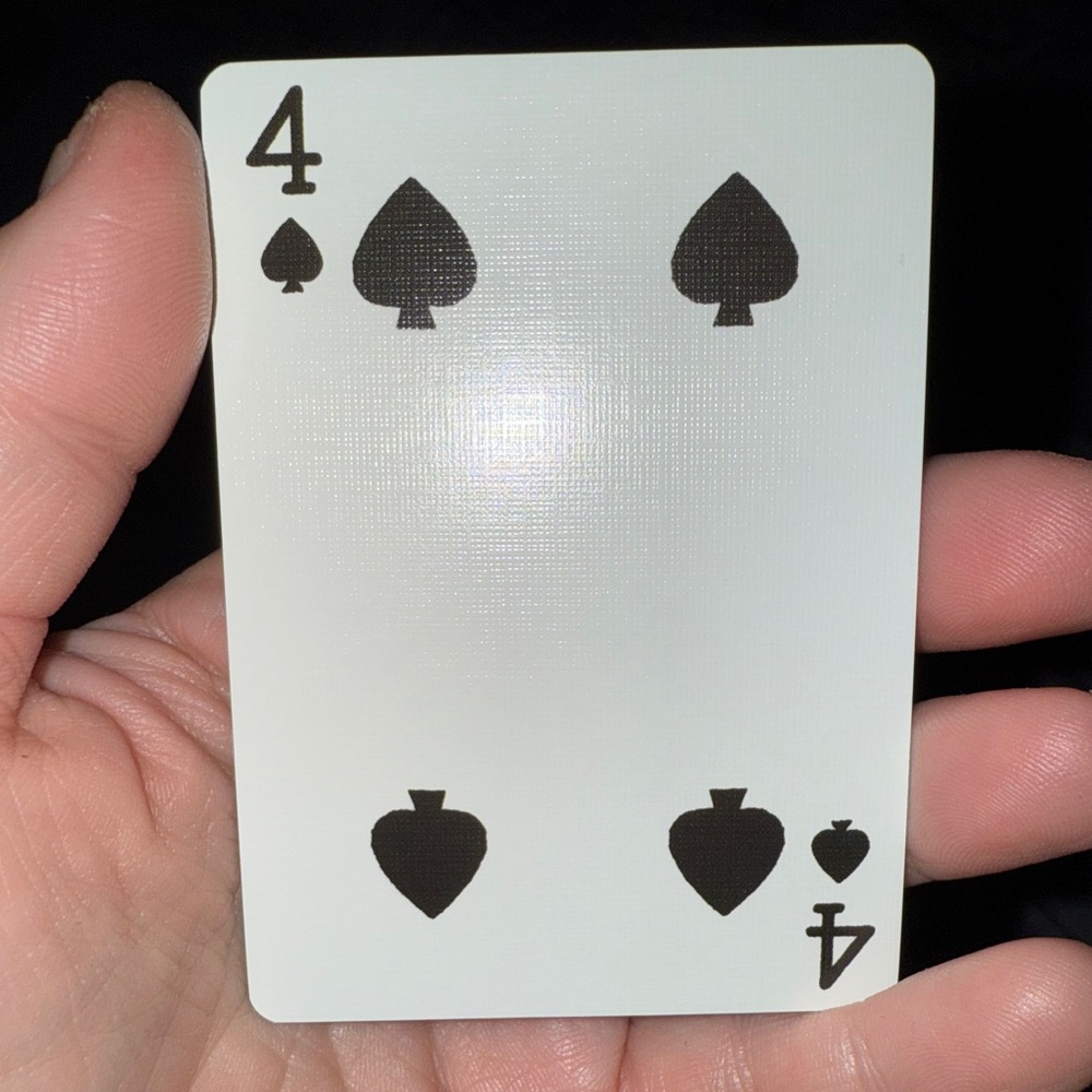 Coach Gold Trim Four of Spades Playing Card